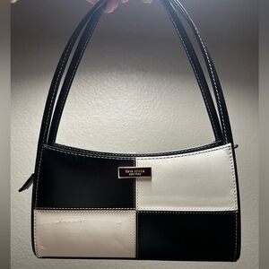 Kate Spade Black and Cream Checkered Shoulder Bag